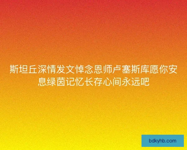 斯坦丘深情发文悼念恩师卢塞斯库愿你安息绿茵记忆长存心间永远吧
